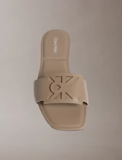 CK Provence - Leren platte sandalen met vierkante teen