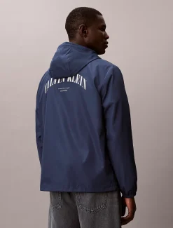 Coach jas met grafisch logo en capuchon