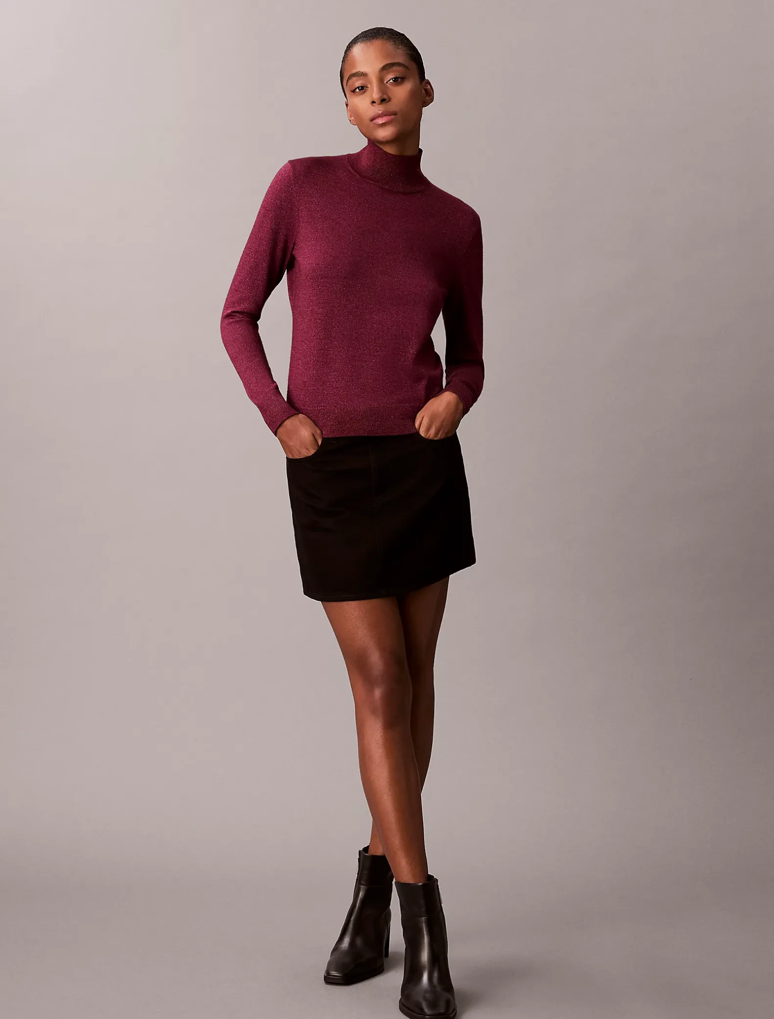 Coltrui van merinowol gemengd met lurex