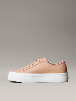 Comfortabele leren plateausneakers