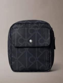 Compacte nylon rugzak met print en logo embleem