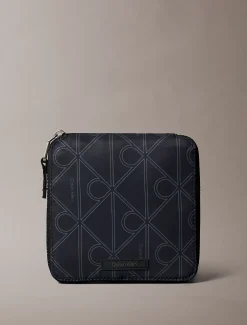 Compacte nylon tote bag met print en logo embleem