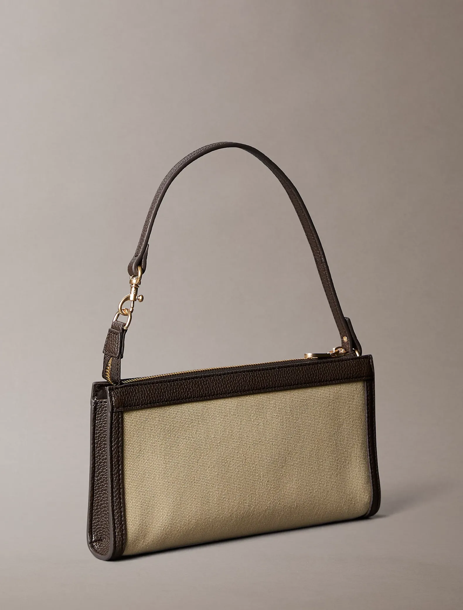 Converteerbare canvas clutch met monogram en logo