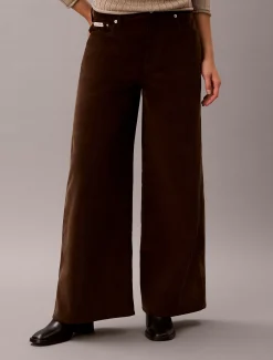 Corduroy broek met wijde pijpen