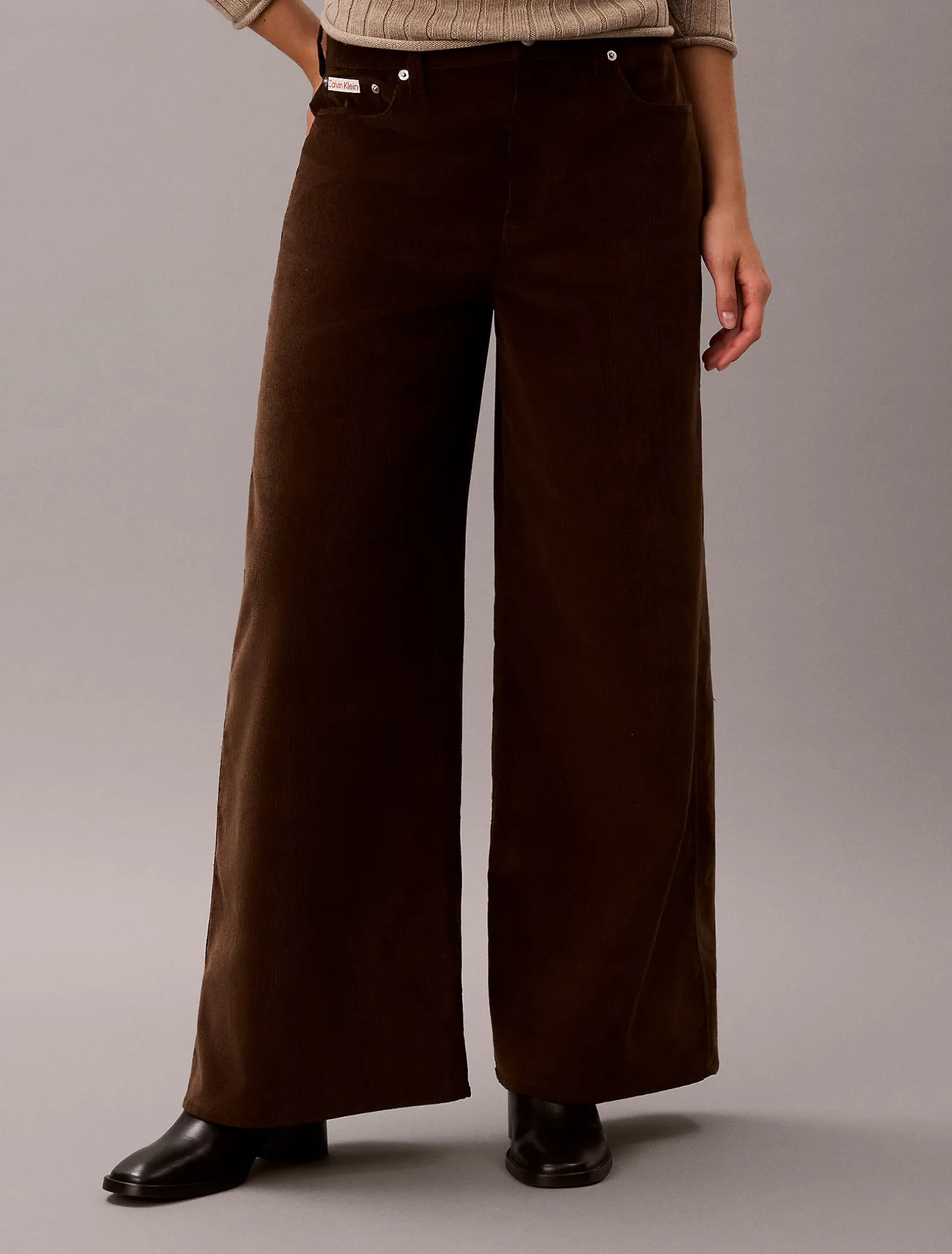 Corduroy broek met wijde pijpen