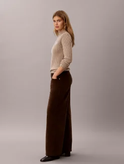 Corduroy broek met wijde pijpen