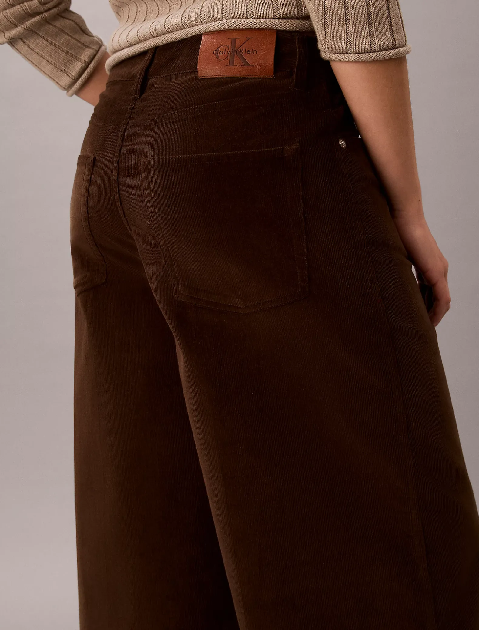 Corduroy broek met wijde pijpen