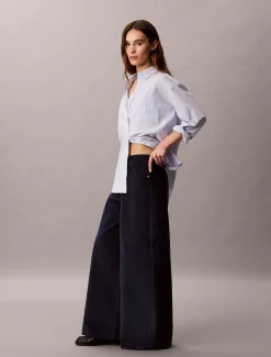 Corduroy broek met wijde pijpen