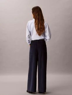 Corduroy broek met wijde pijpen