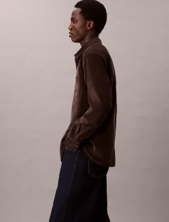 Corduroy relaxed button-down overhemd