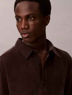 Corduroy relaxed button-down overhemd