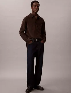 Corduroy relaxed button-down overhemd