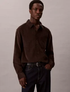 Corduroy relaxed button-down overhemd