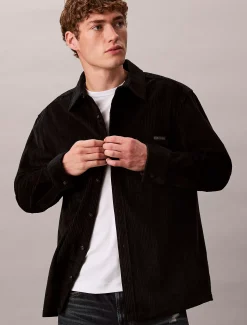 Corduroy relaxed button-down overhemd