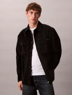 Corduroy relaxed button-down overhemd