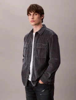 Corduroy relaxed button-down overhemd