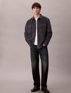 Corduroy relaxed button-down overhemd