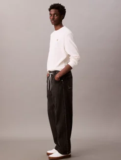 Cotton Linen Pull On Jeans