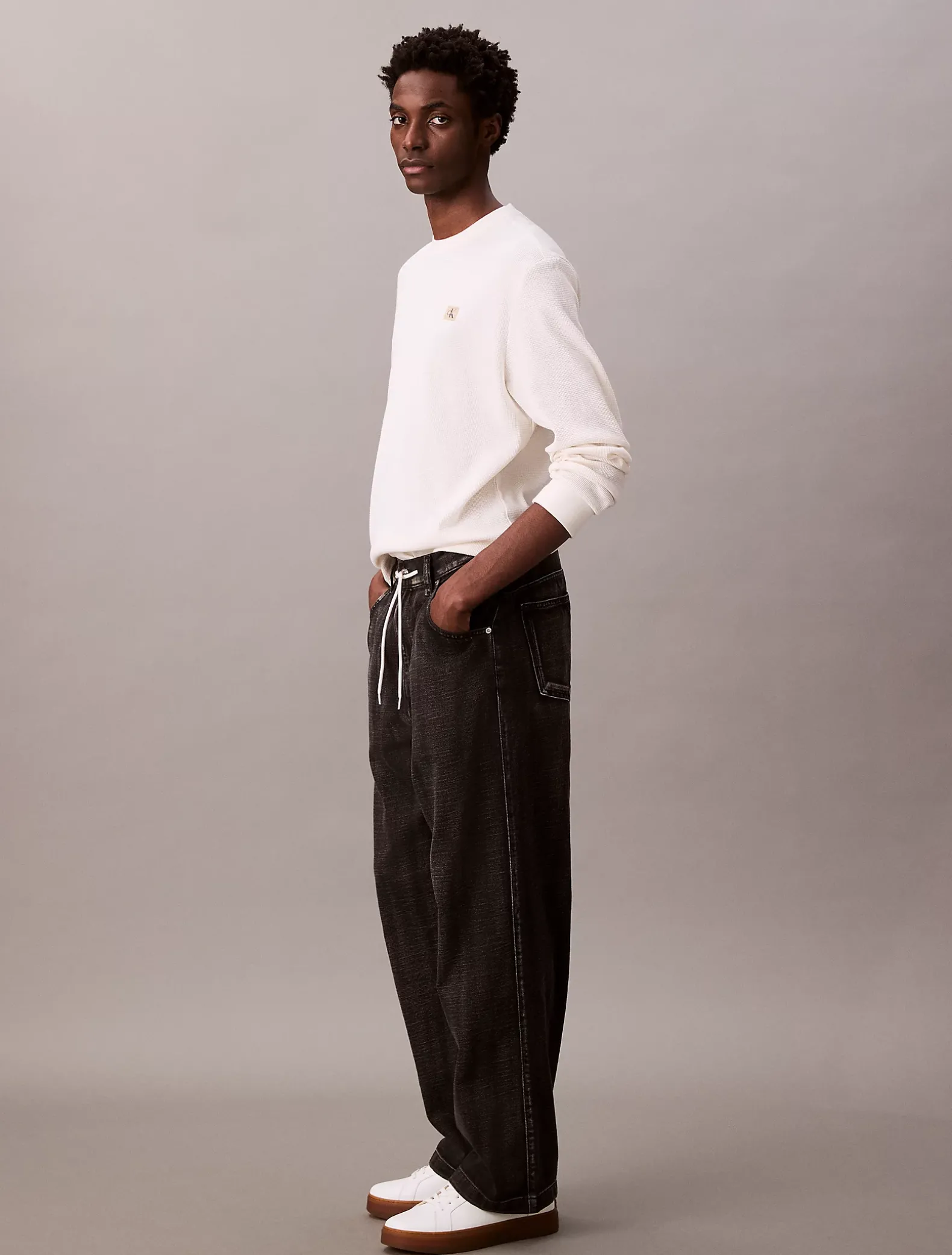 Cotton Linen Pull On Jeans