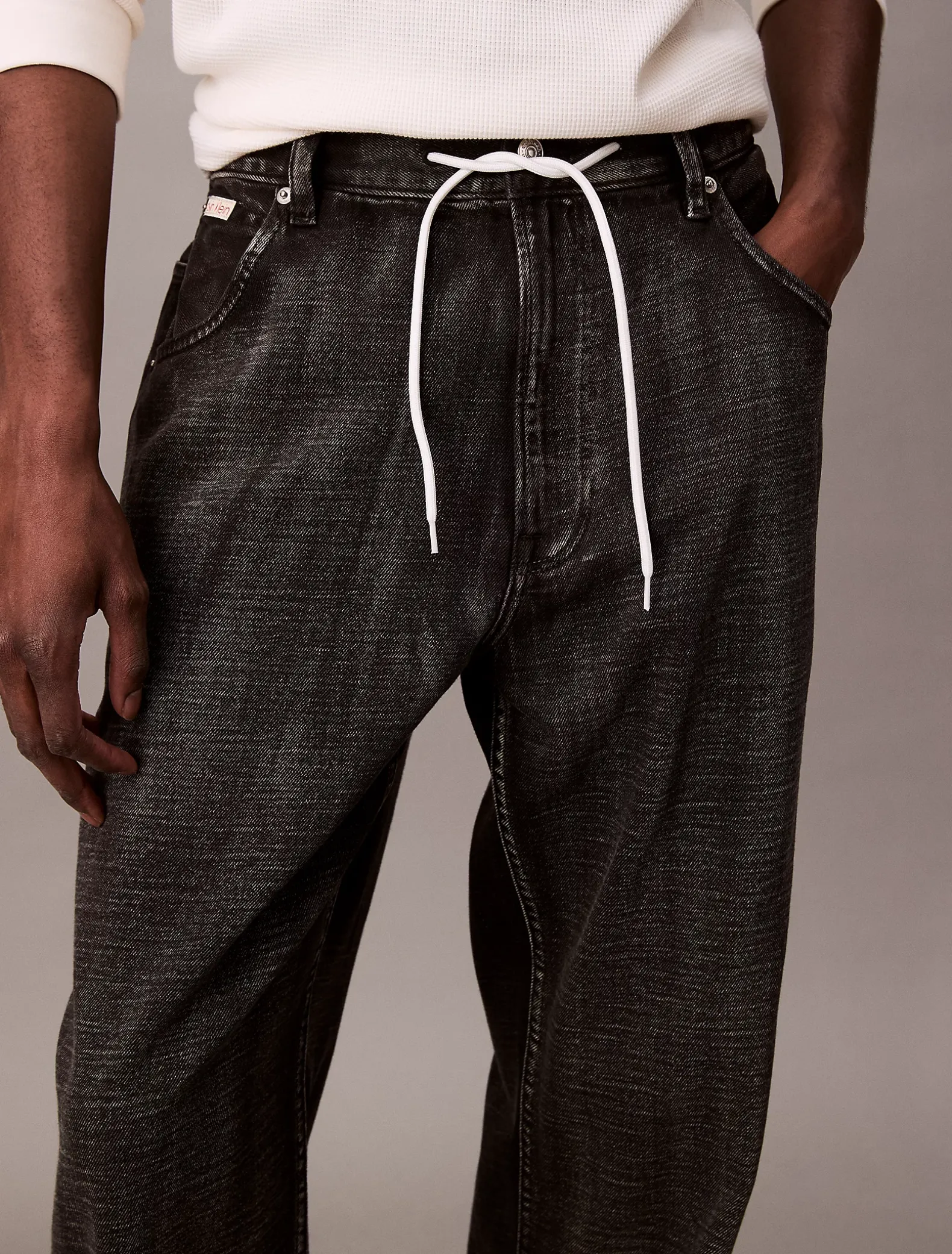 Cotton Linen Pull On Jeans