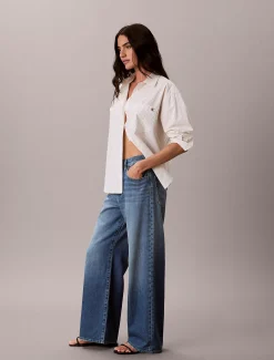 Cotton Linen Wide Leg Jeans