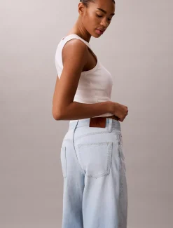Cotton Linen Wide Leg Jeans