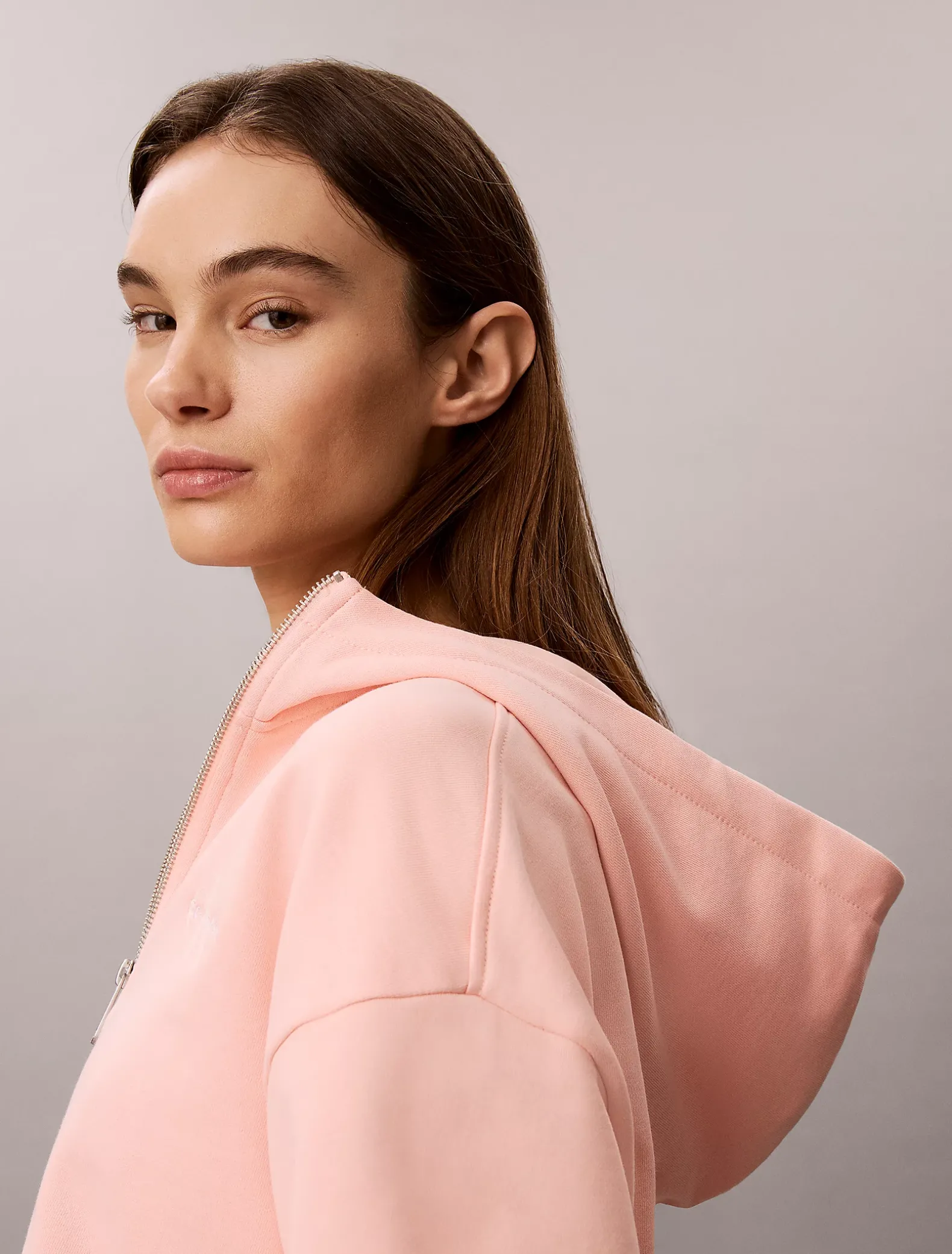 Cropped badstoffen hoodie met monologo