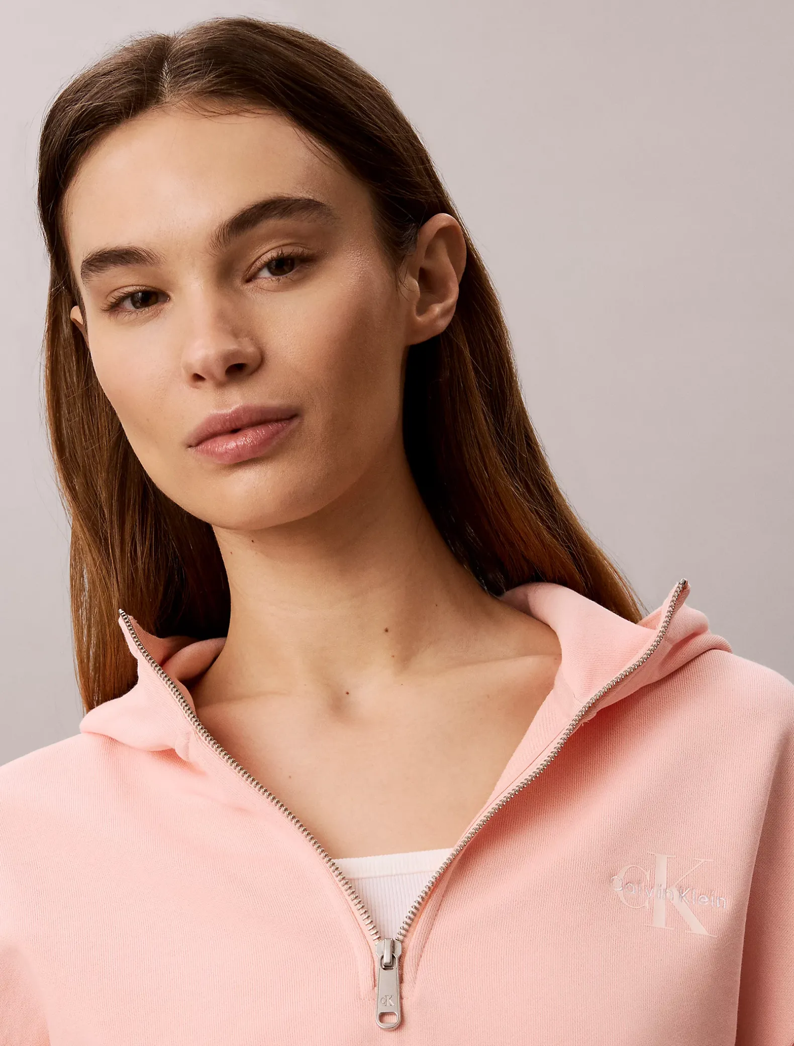 Cropped badstoffen hoodie met monologo