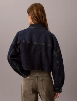 Cropped denim overhemd