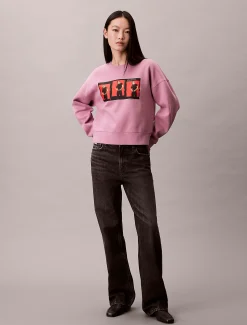 Cropped fleece grafisch Kate Moss-sweatshirt
