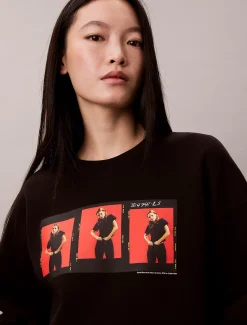 Cropped fleece grafisch Kate Moss-sweatshirt