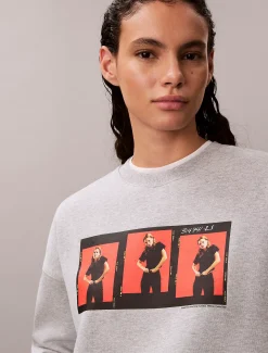 Cropped fleece grafisch Kate Moss-sweatshirt