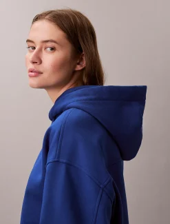 Cropped fleece hoodie met grafisch logoscript
