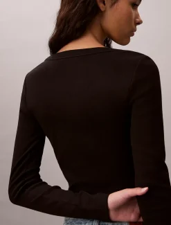Cropped gebreid vest van ribkatoen