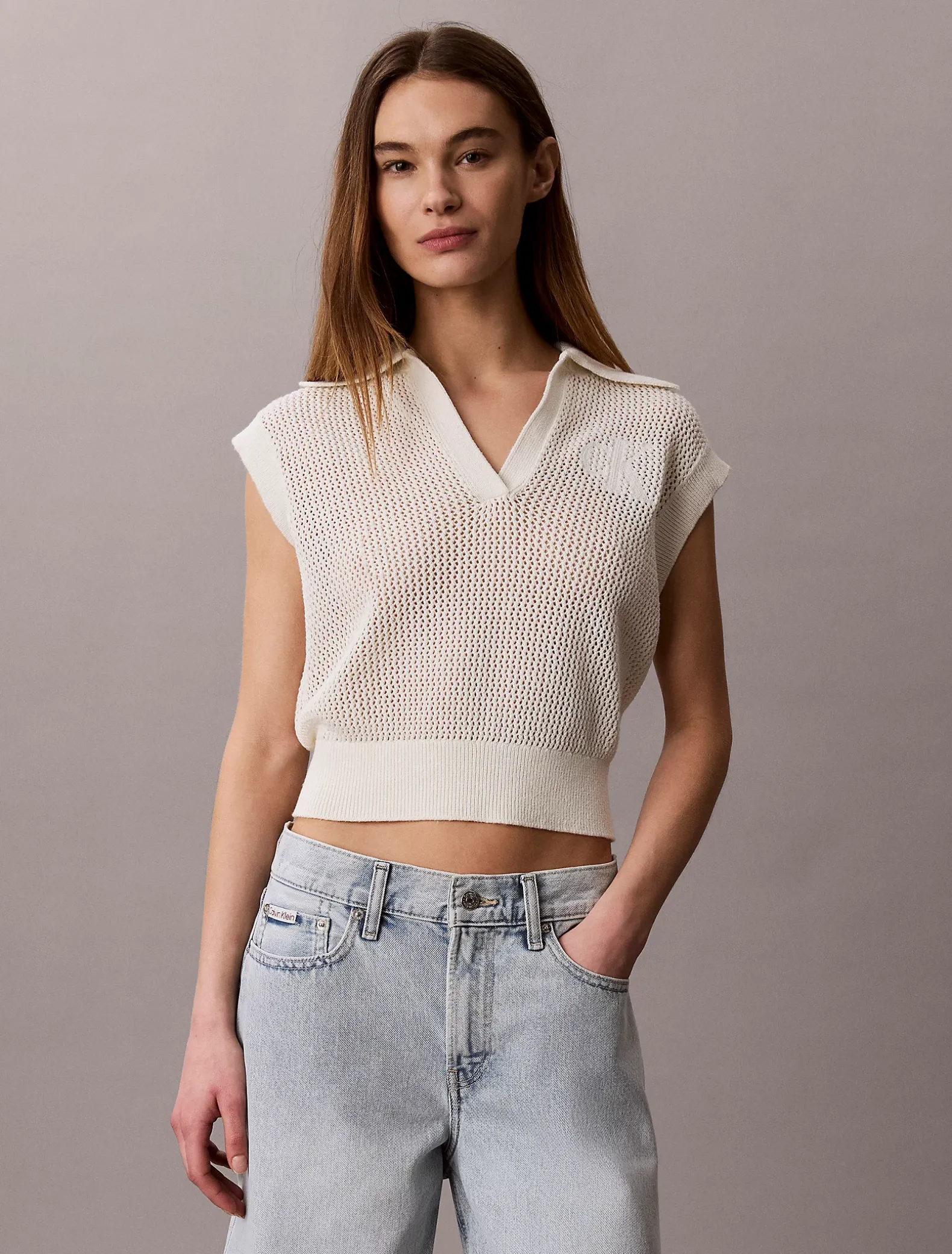 Cropped gehaakt polovest