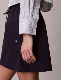 Cropped gestreept overhemd van poplinkatoen