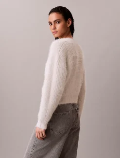 Cropped harig vest van nylonmix