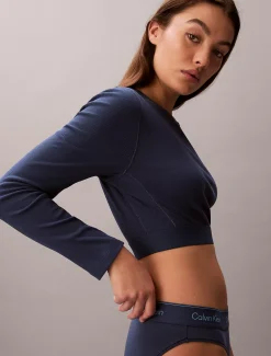 Cropped Lounge T-shirt - Cotton Stretch Rib