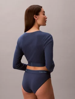 Cropped Lounge T-shirt - Cotton Stretch Rib