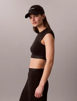 Cropped performance sportbeha van mesh