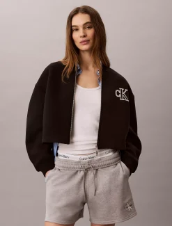 Cropped tech jersey bomberjack