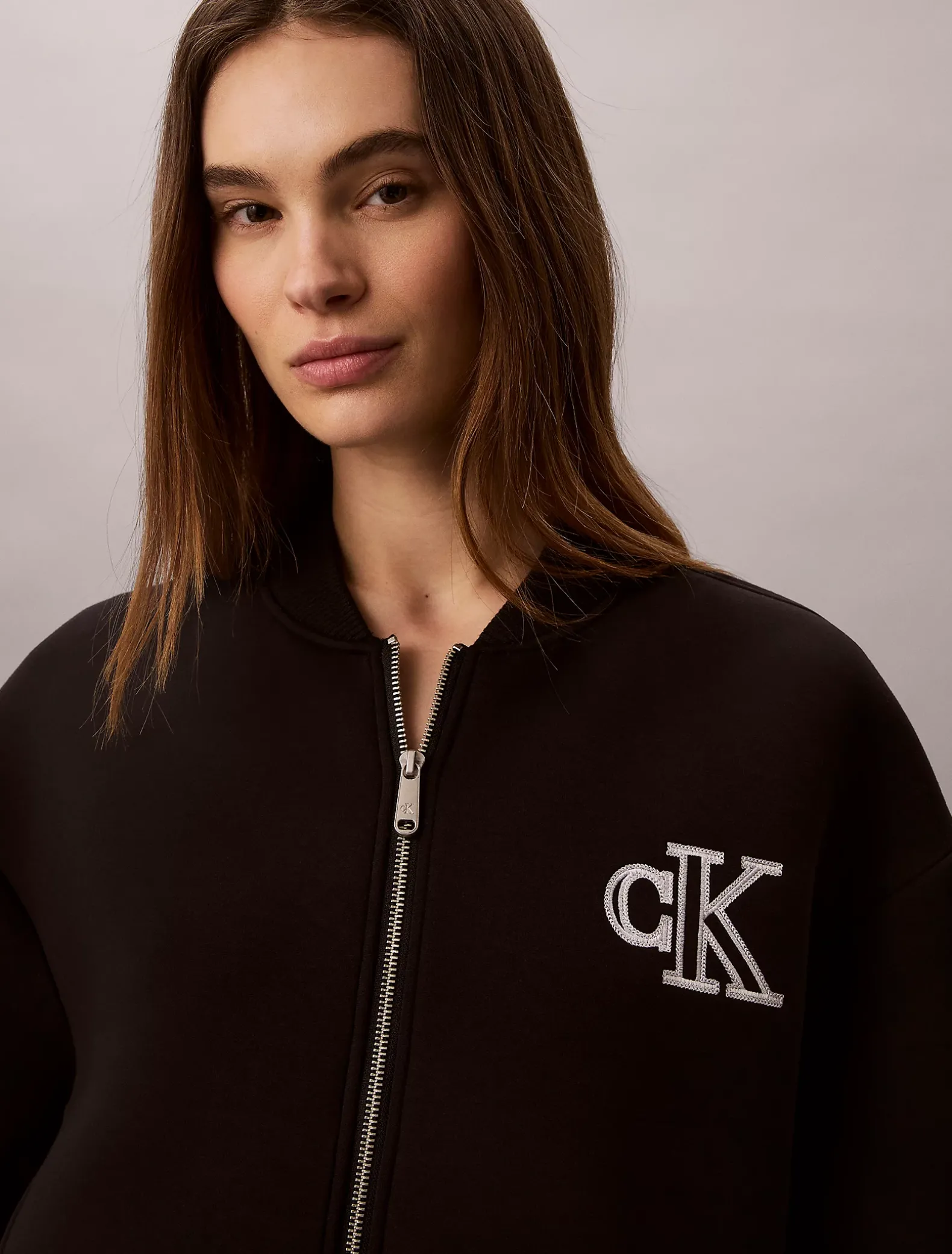 Cropped tech jersey bomberjack