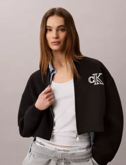 Cropped tech jersey bomberjack
