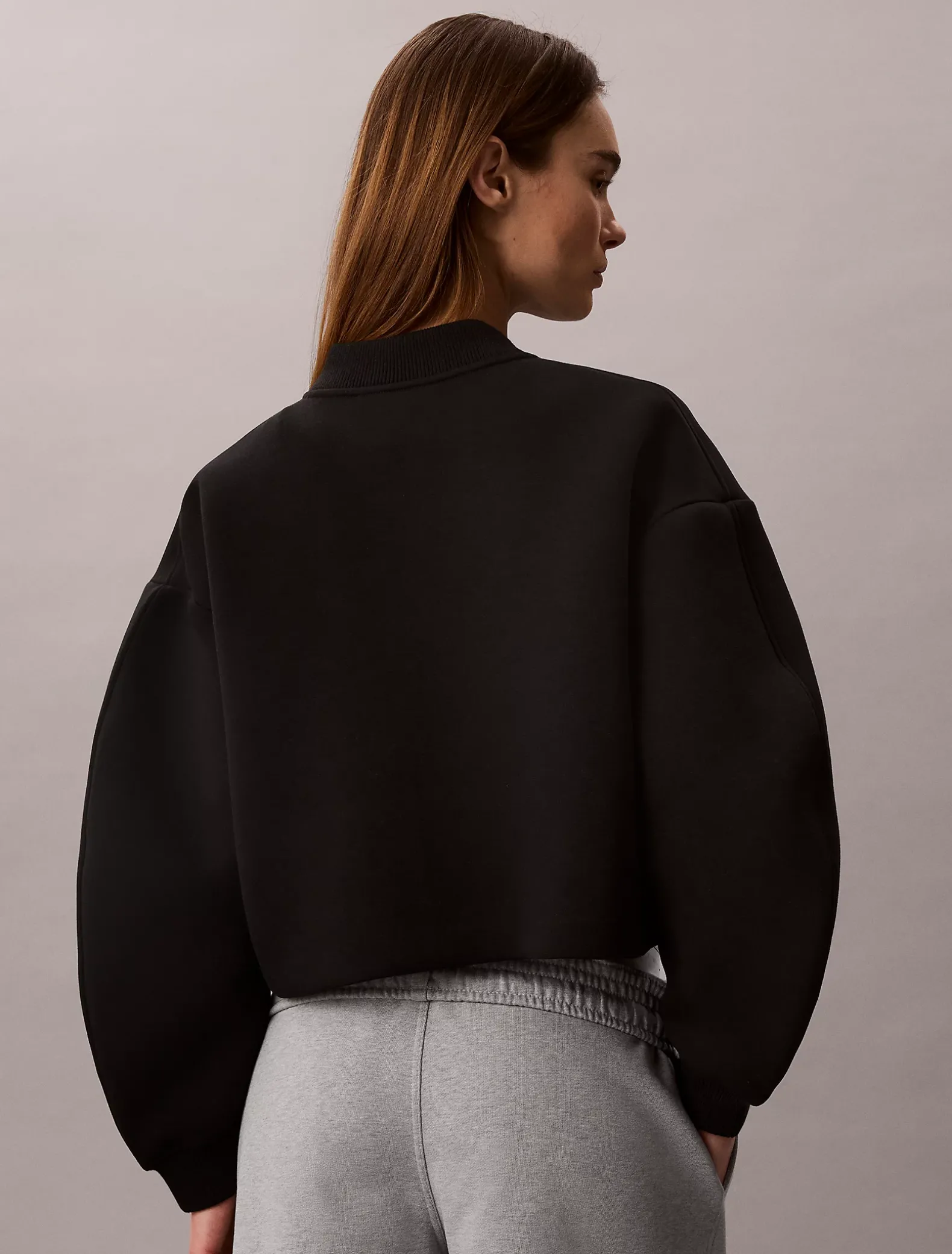 Cropped tech jersey bomberjack