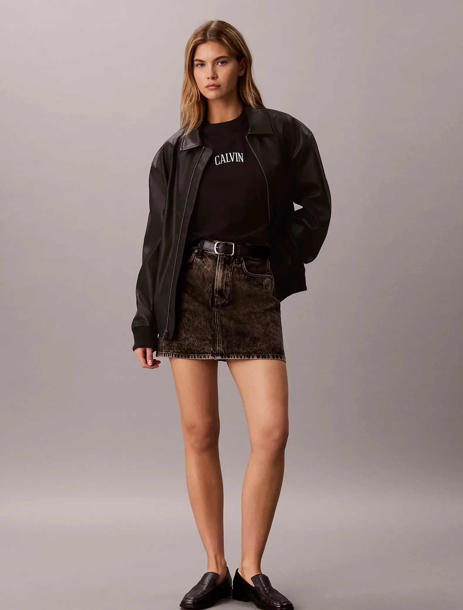 Cropped T-shirt met Varsity-logo