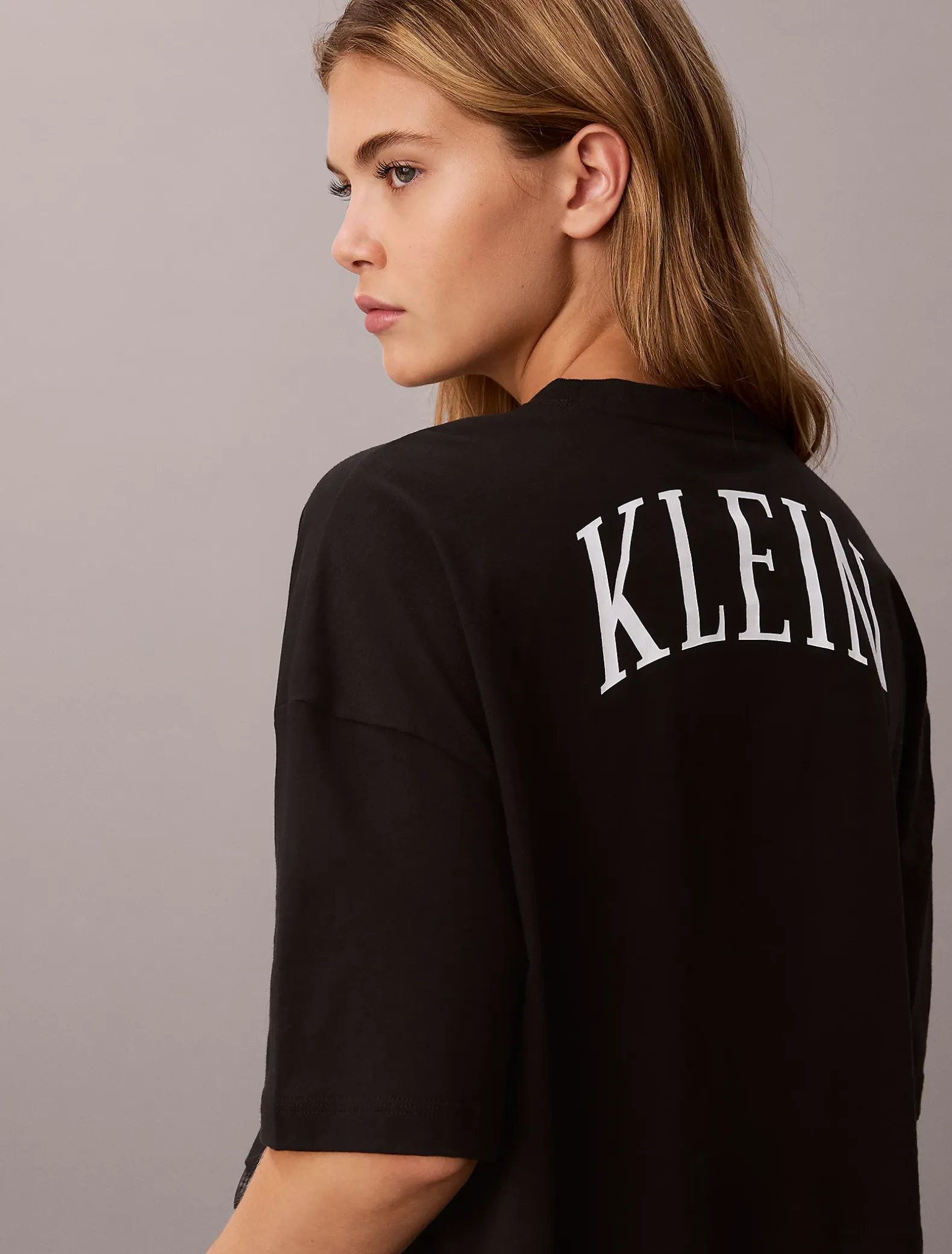 Cropped T-shirt met Varsity-logo