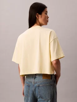 Cropped T-shirt met Varsity-logo