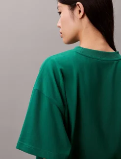 Cropped T-shirt met Varsity-logo