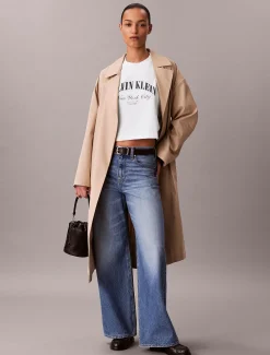 Cropped T-shirt met Varsity-logo