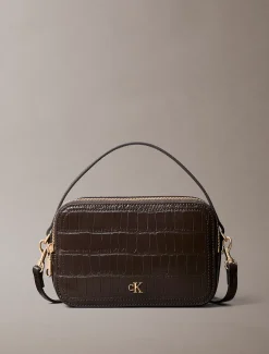 Crossbody tas met monogram in krokodillenleer